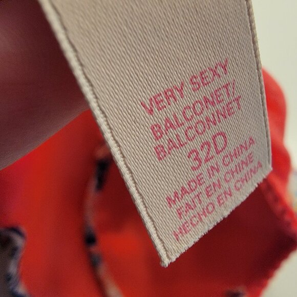 Victoria's Secret Very Sexy Balconet Bra Bright Multicolor Padded Underwire 32D - Picture 5 of 5
